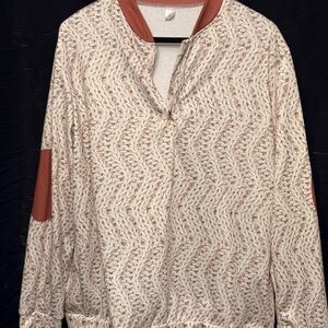 2/$20 Source Unknown Patterned Sweatshirt with Rust Details